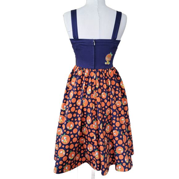 Disney Parks Dress Shop Orange Bird Dress Size Small Retro FIt & Flare - Picture 4 of 13